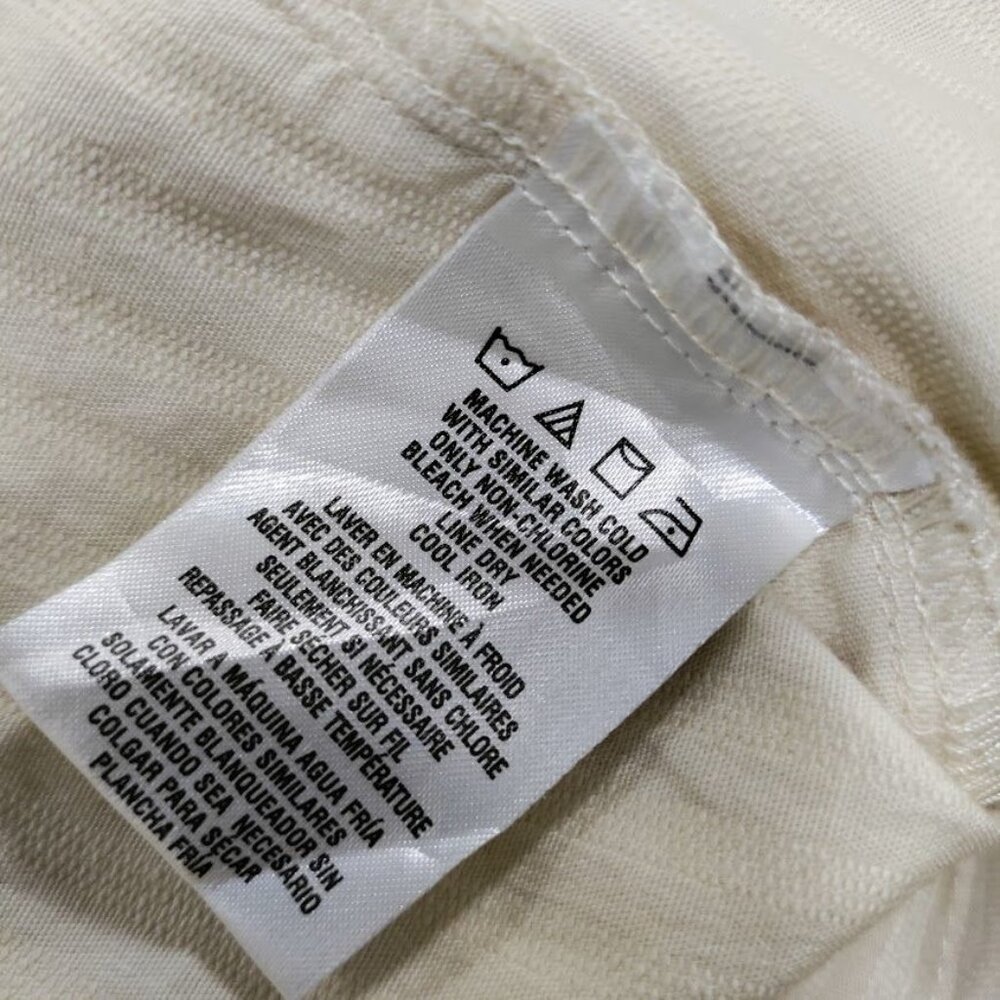 Harley-Davidson Embroidered Textured Striped Button-Up Shirt Cream Women's Large - Picture 9 of 9